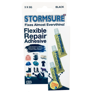 stormsure flexible repair adhesive 3x5g black blister